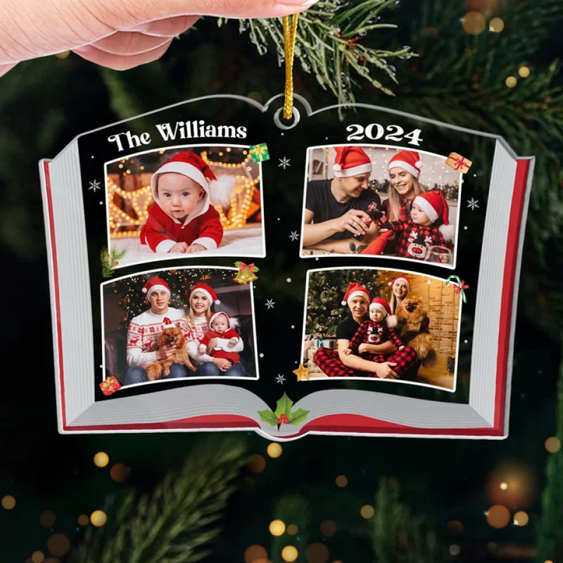 Custom Photo Love Grows Best In Families - Family Personalized Custom Ornament - Acrylic Custom Shaped - Christmas Gift For Family Members