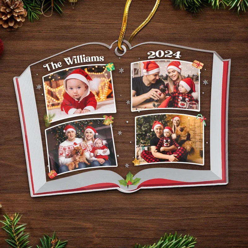 Custom Photo Love Grows Best In Families - Family Personalized Custom Ornament - Acrylic Custom Shaped - Christmas Gift For Family Members