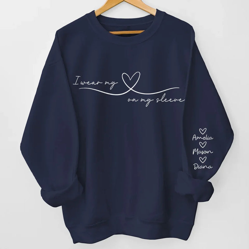 Time Together As A Family Is A Gift - Family Personalized Custom Unisex Sweatshirt, Hoodie With Design On Sleeve - Christmas Gift For Family Members