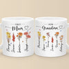 First Mom, Now Grandma - Family Personalized Custom Mug - Christmas Gift For Mom, Grandma