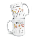 Custom Name First Mom Now Grandma Gifts - Personalized Mugs