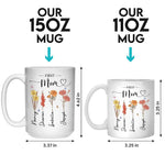 Custom Name First Mom Now Grandma Gifts - Personalized Mugs