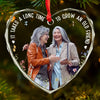 Custom Photo Old Friends Are Treasures Built Over Time - Bestie Personalized Custom Heart Glass Ornament - Christmas Gift For Best Friends, BFF, Sisters