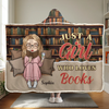 Just A Girl Who Loves Books - Personalized Custom Snuggle Blanket, Hoodie Blanket - Christmas Gift For Book Lovers