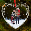Custom Photo The Love Between Family Is Forever - Family Personalized Custom Heart Glass Ornament - Christmas Gift For Family Members