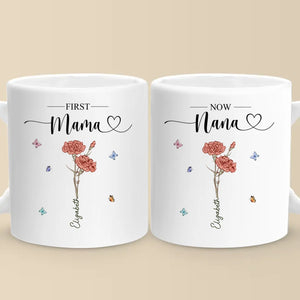 First Mom, Now Grandma - Family Personalized Custom Mug - Christmas Gift For Mom, Grandma