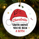 Santa Knows What’s On Your Mind, But I Know What’s In Your Heart - Friend Personalized Custom Ornament - Ceramic Round Shaped - Christmas Gift For Best Friends, Sisters, Family Members, Coworkers