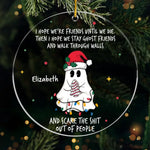 We Stay Ghost Friends - Bestie Personalized Custom Ornament - Acrylic Round Shaped - Christmas Gift For Best Friends, BFF, Sisters