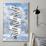 Custom Family Name Winter Sign Gifts for Families - Personalized Poster