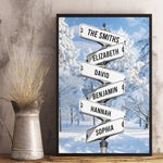 Custom Family Name Winter Sign Gifts for Families - Personalized Poster