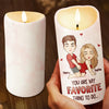 You Are My Favorite Thing To Do - Couple Personalized Custom LED Candle - Christmas Gift For Husband Wife, Anniversary