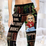 Just A Girl Who Loves Books - Personalized Custom Pajama Pants - Christmas Gift For Book Lovers