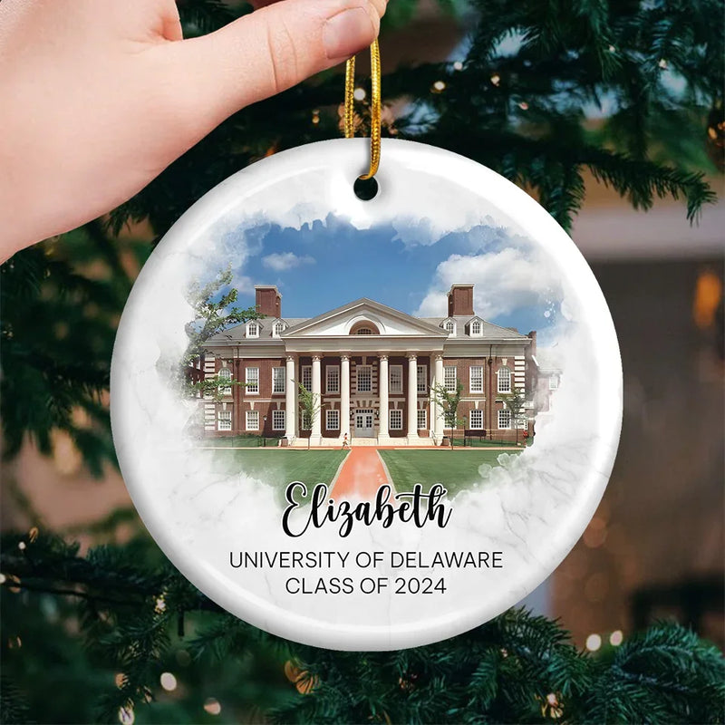 Custom Photo Chase Your Dreams And Make Them A Reality - Family Personalized Custom Ornament - Ceramic Round Shaped - Christmas Gift, Graduation Gift For Family Members, Siblings, Brothers, Sisters