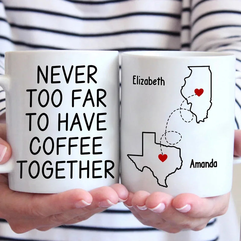 Long Distance Cherishing Moments With My Besties This Holiday - Bestie Personalized Custom Mug - Christmas Gift For Best Friends, BFF, Sisters