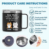 Thanks For Being Our Human Servant - Dog Personalized Custom 14oz Stainless Steel Tumbler With Handle - Gift For Pet Owners, Pet Lovers