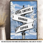 Custom Family Name Winter Sign Gifts for Families - Personalized Poster