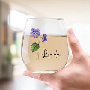 Friends Are Like Flowers, They Fill The World With Beauty - Bestie Personalized Custom Wine Glass - New Arrival, Gift For Best Friends, BFF, Sisters AMZ