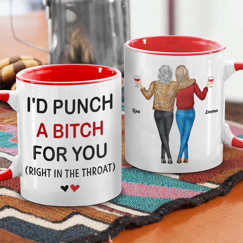 We Fit Together Like Fun And Funny - Bestie Personalized Custom Accent Mug - Christmas Gift For Best Friends, BFF, Sisters