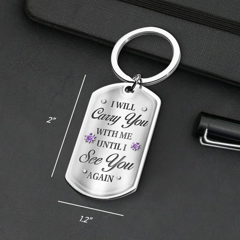 Until I See You Again - Memorial Personalized Custom Keychain - Sympathy Gift, Christmas Gift For Family Members