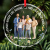 Custom Photo Cherishing Every Moment The Timeless Beauty Of Family - Family Personalized Custom Circle Glass Ornament - Christmas Gift For Family Members