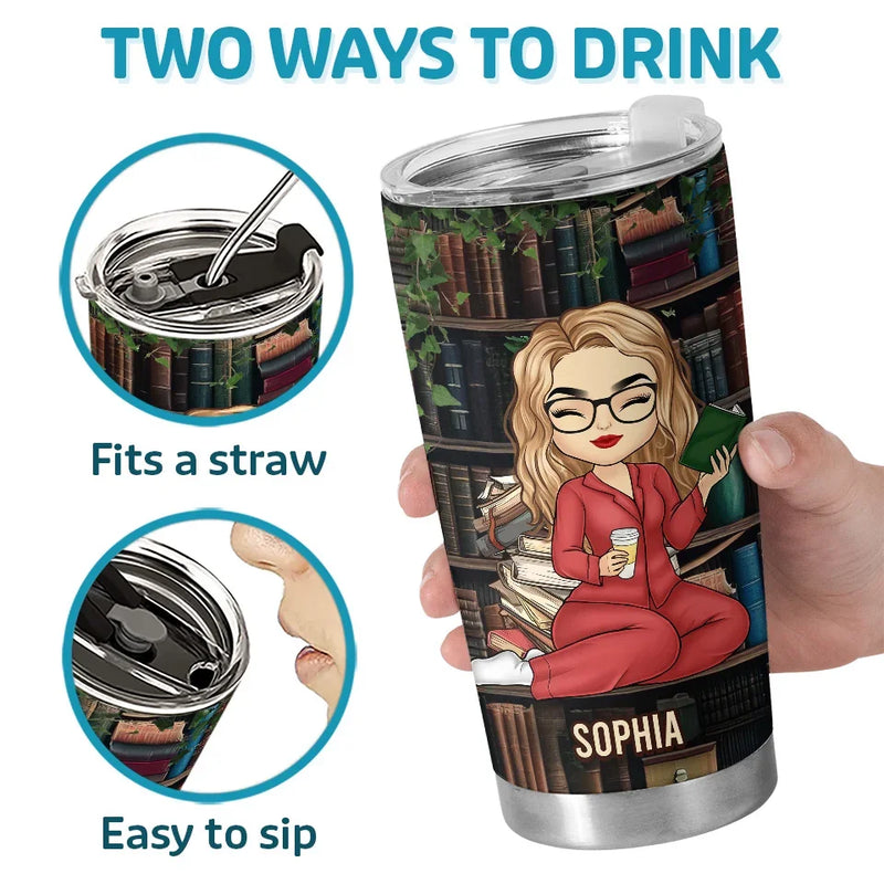 Just A Girl Who Loves Books - Personalized Custom Tumbler - Christmas Gift For Book Lovers