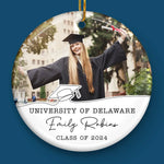 Custom Photo Dream Big, Fly High - Family Personalized Custom Ornament - Ceramic Round Shaped - Christmas Gift, Graduation Gift For Family Members, Siblings, Brothers, Sisters