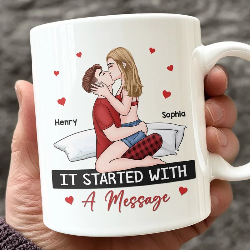 Every Kiss Is A Promise Of Forever - Couple Personalized Custom Mug - Christmas Gift For Husband Wife, Anniversary