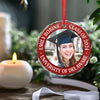 Custom Photo Congratulations On Your Graduation - Family Personalized Custom Circle Glass Ornament - Christmas Gift, Graduation Gift For Family Members, Siblings, Brothers, Sisters