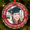 Custom Photo Congratulations On Your Graduation - Family Personalized Custom Circle Glass Ornament - Christmas Gift, Graduation Gift For Family Members, Siblings, Brothers, Sisters