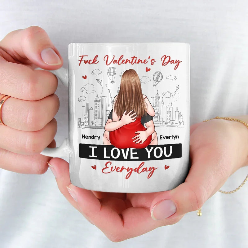Sit On My Face I Mean I Love You - Couple Personalized Custom Mug - Valentine Gift For Husband Wife, Anniversary