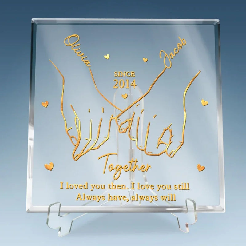 I Love You Forever And Always - Couple Personalized Custom Square Shaped Acrylic Plaque - Christmas Gift For Husband Wife, Anniversary