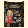 Lost In The World Of Books, Where I Find Myself - Personalized Custom Blanket - Gift For Book Lovers