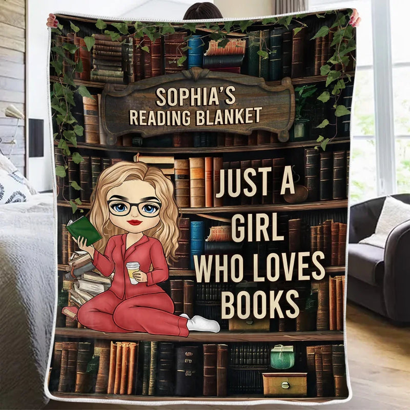 Lost In The World Of Books, Where I Find Myself - Personalized Custom Blanket - Gift For Book Lovers