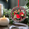 Custom Photo The Joy Of An Endless Friendship Journey - Bestie Personalized Custom Circle Glass Ornament - Christmas Gift For Best Friends, BFF, Sisters