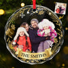Custom Photo Being Part Of A Family Means Smiling For Photos - Family Personalized Custom Circle Glass Ornament - Christmas Gift For Family Members