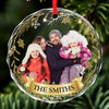Custom Photo Being Part Of A Family Means Smiling For Photos - Family Personalized Custom Circle Glass Ornament - Christmas Gift For Family Members