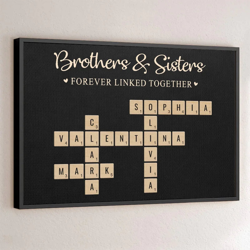 Forever Linked Together - Family Personalized Custom Horizontal Poster - Christmas Gift For Family Members, Siblings, Brothers, Sisters