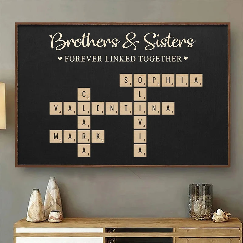 Forever Linked Together - Family Personalized Custom Horizontal Poster - Christmas Gift For Family Members, Siblings, Brothers, Sisters