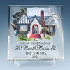 Custom Photo Happiness Lives Here Now - Family Personalized Custom Square Shaped Acrylic Plaque - Gift For Family Members