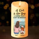 An Unbreakable Bond - Memorial Personalized Custom LED Candle - Sympathy Gift, Christmas Gift For Pet Owners, Pet Lovers