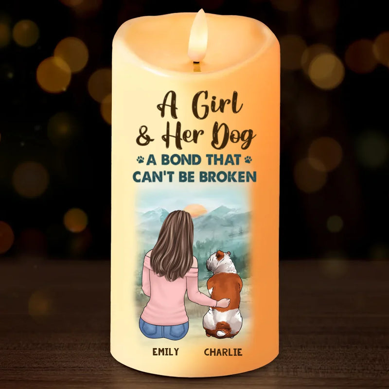 An Unbreakable Bond - Memorial Personalized Custom LED Candle - Sympathy Gift, Christmas Gift For Pet Owners, Pet Lovers