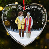 Custom Photo My Memories Are Filled With You - Bestie Personalized Custom Heart Glass Ornament - Christmas Gift For Best Friends, BFF, Sisters
