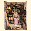 Just A Girl Enchanted By Stories- Personalized Custom Blanket - Gift For Book Lovers
