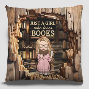 A Girl With A Passion For Reading - Personalized Custom Pillow - Gift For Book Lovers