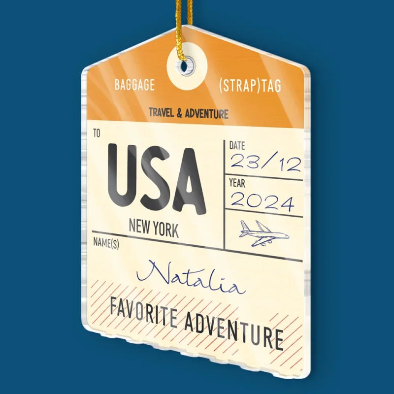Discover The World And Uncover Your Soul - Travel Personalized Custom Ornament - Acrylic Custom Shaped - Christmas Gift For Adventure Travel Lovers