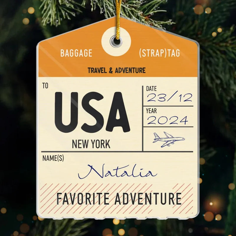Discover The World And Uncover Your Soul - Travel Personalized Custom Ornament - Acrylic Custom Shaped - Christmas Gift For Adventure Travel Lovers