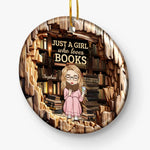 A Girl Who Finds Magic In Books - Personalized Custom Ornament - Ceramic Round Shaped - Christmas Gift For Book Lovers