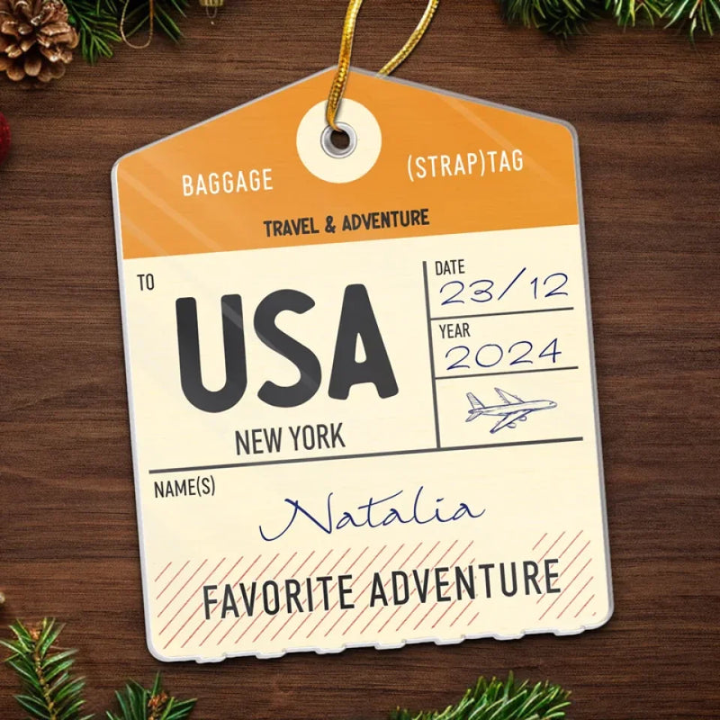 Discover The World And Uncover Your Soul - Travel Personalized Custom Ornament - Acrylic Custom Shaped - Christmas Gift For Adventure Travel Lovers