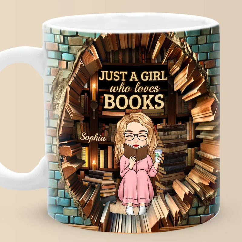 Just A Girl With A Heart Full Of Stories - Personalized Custom Mug - Christmas Gift For Book Lovers