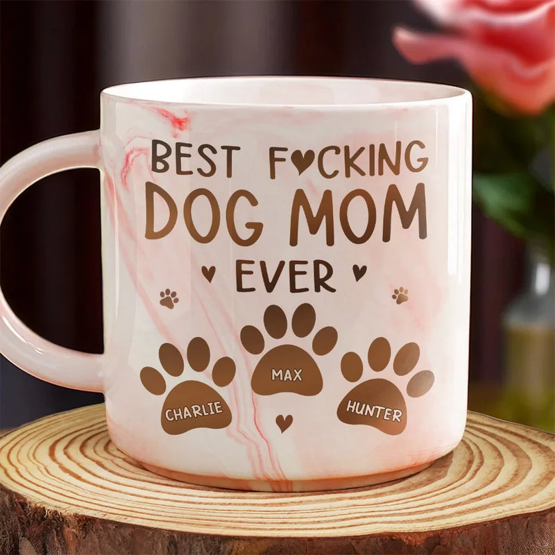 My Furever Friend - Dog & Cat Personalized Custom Marble Mug - Christmas Gift For Pet Owners, Pet Lovers